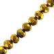 Faceted glass rondelle beads 6x4mm Antique gold